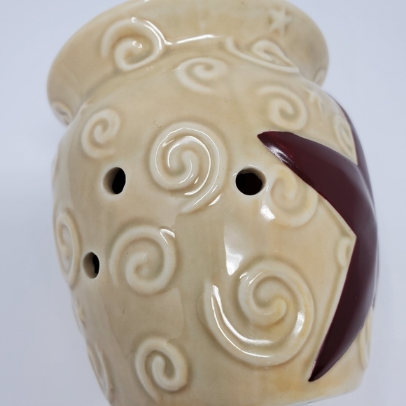 SCENTSY RUSTIC STAR MINI PLUG IN WARMER RETIRED BEIGE SWIRL BARN RED STAR - Picture 13 of 13